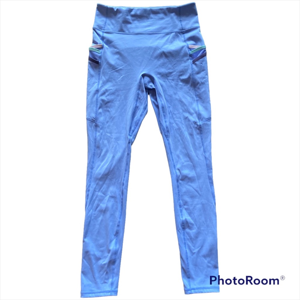 Light Blue Fabletics Leggings with Side Pockets - Size Medium